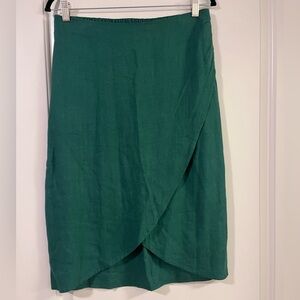 Skies Are Blue Green Midi Skirt